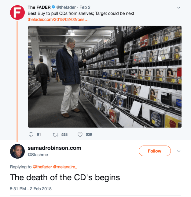 Fans Mourning The Pulling Out of CDs